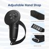 Upgraded Controller Grips Cover Compatible with Quest 3 Accessories, with Battery Opening Protector with Knuckle Straps -Black