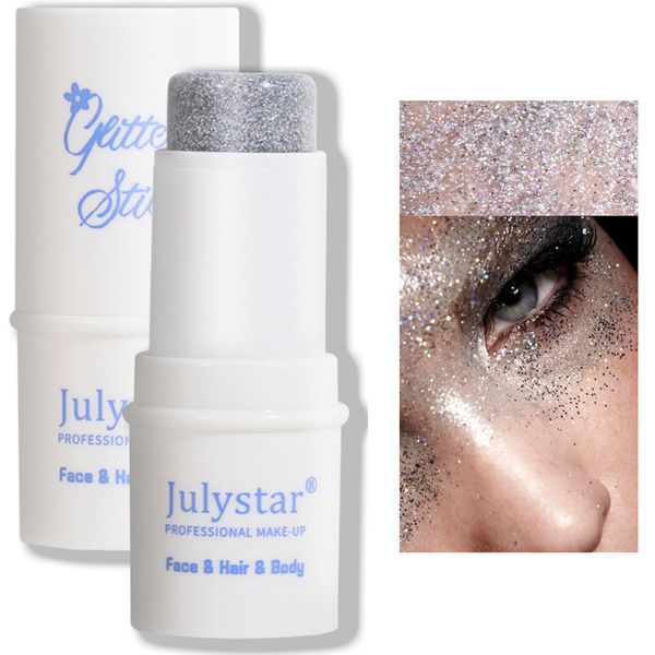 Body Glitter Stick, Mermaid Sequin Face Glitter Gel, Holographic Chunky Glitter Face Paint for Body Face Hair, Waterproof Multi-Purpose Makeup Glitter Gel, Body Glitter Stick (3pcs) (06)