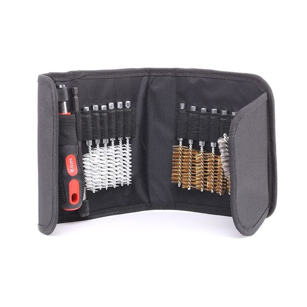 Round Brush Assortment 20-Piece Nylon Steel Brass
