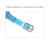 Lovely Kitten Collar, Cat Collar with Bell and Elastic Strap (Blue)