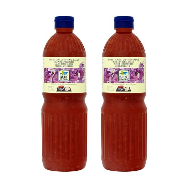 Blue Dragon Original Sweet Chilli Dipping Sauce - 1 Litre Pack of 2 Boxed Slamtech