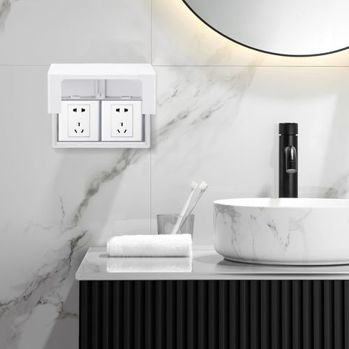 YARNOW Weatherproof Outlet Cover, 2 Gang Weatherproof In Use Electrical Power Outlet Cover, Cover (7.9 X 4.8 Inch, White)