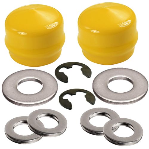 2 Kits HD Switch Front Wheel Axle Hardware Kit Replaces John Deere M143338 GX21931 R27434 Z9972H M123254 - Hub Caps Thrust Washers & E-Clips