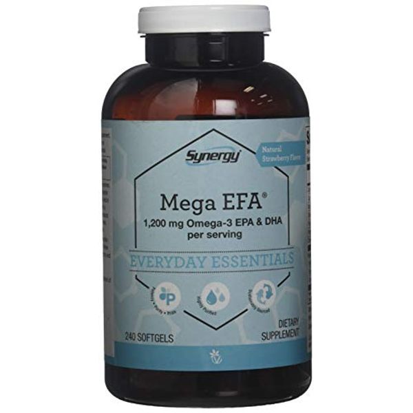 Vitacost Synergy Mega EFA® Mini Gels - 1200 mg per Serving Omega 3 EPA & DHA Natural Strawberry -- 240 Softgels