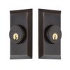 Nostalgic Warehouse 703967 Studio Plate Double Cylinder Deadbolt in Timeless Bronze,