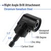 Bates- Socket Adapter Extension Set with Right Angle Drill Attachment, 4 pcs, 1/2" 1/4" 3/8" Impact Socket Adapter Set, 105 Degree Right Angle Drill Adapter, Screwdriver Drill Bit Set