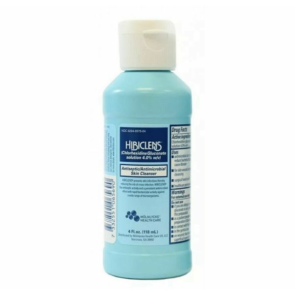 Molnlycke Hibiclens, Antiseptic, Antimicrobial Skin Cleanser, 4 oz Bottle