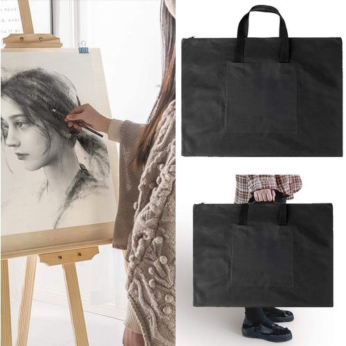 XGOPTS A2 Canvas Art Portofolio Carrying Bag,Artist Multifunctional Waterproof Drawing Sketch Board Bag Portfolio Folder for Artwork Drawing Painting Photography Poster Art Supplies