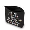 Masters Degree Graduation Gifts for Her Makeup Bag The One Where She Gets Her Masters Degree Students Gifts Cosmetic Travel Bag Zipper Pouch (Masters Degree Bag Black)