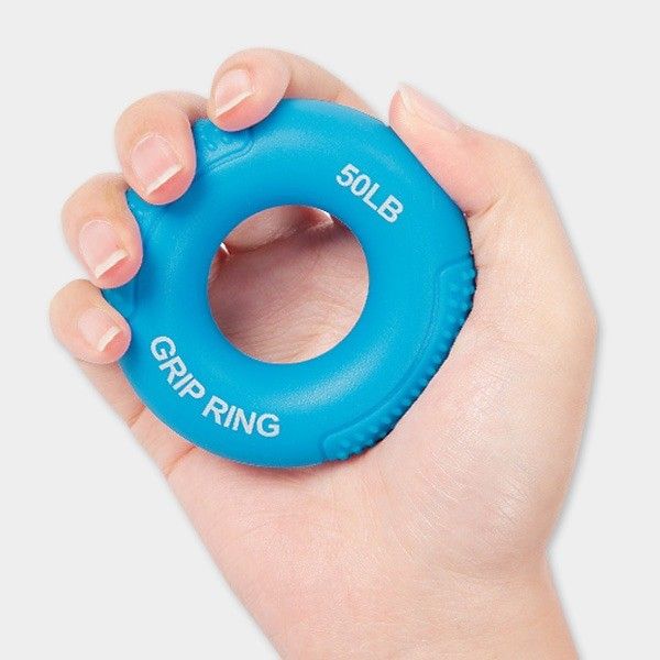 Police Test Noiseless Firefighting Stretching Gripper Donut Ring Hand Exercise, Yellow 30LB