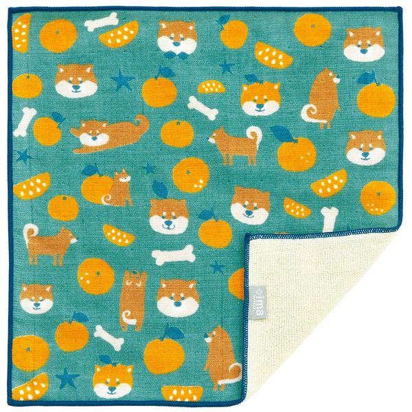 Prairie Dog Hand Towel, Green, Width 9.4 inches (24 cm), +ima Orange and Shiba Inu TIO-554