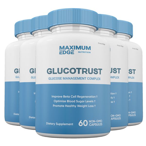 GLUCOTRUST Capsules, Glucotrust Blood Sugar Supplement Maximum Edge Formula (5)