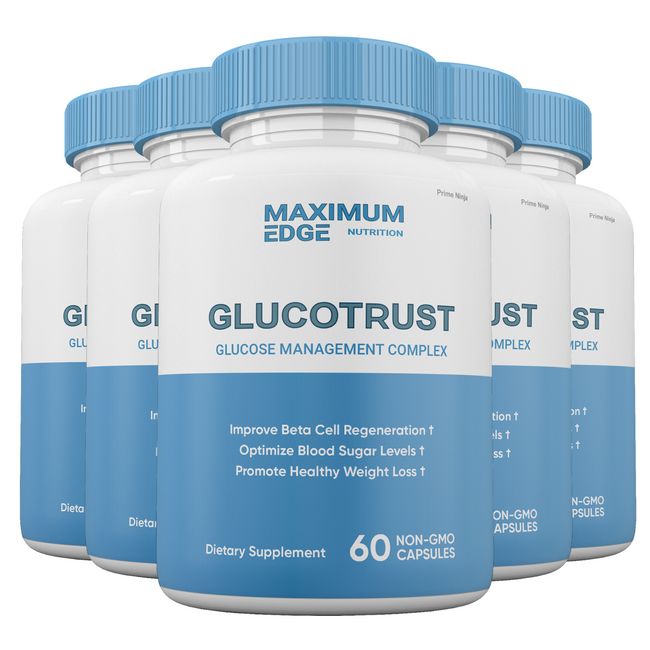 GLUCOTRUST Capsules, Glucotrust Blood Sugar Supplement Maximum Edge Formula (5)