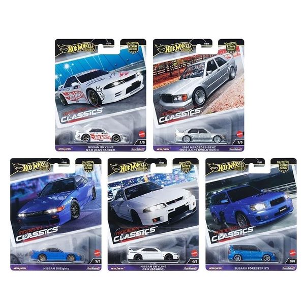 1:64 Diecast Model Car Compatible with Hot Wheels Car Culture 2024 "Modern Classics E Case Set of 5 Cars, FPY86-961E