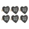 DII Decorative Unique Novelty Napkin Ring Set, Heart Chalkboard, 6 Count
