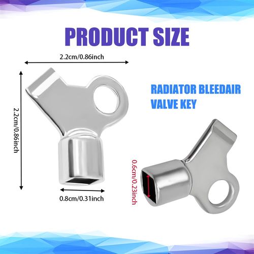 QZTYTY 6PCS Radiator Bleeding Air Valve Key, Radiator Key, Metal Radiator Bleeder Valve Keys, Car Accessories Copper Alloy Gas Valve Radiator Bleed Hole Keys for Home Radiator Air Valve Faucet (6PCS)