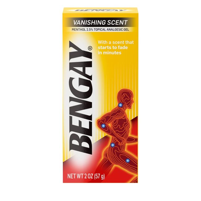 Bengay Vanishing Scent, Menthol Pain Relieving Gel, Non-Greasy, 2 Ounce (Pack of 2)