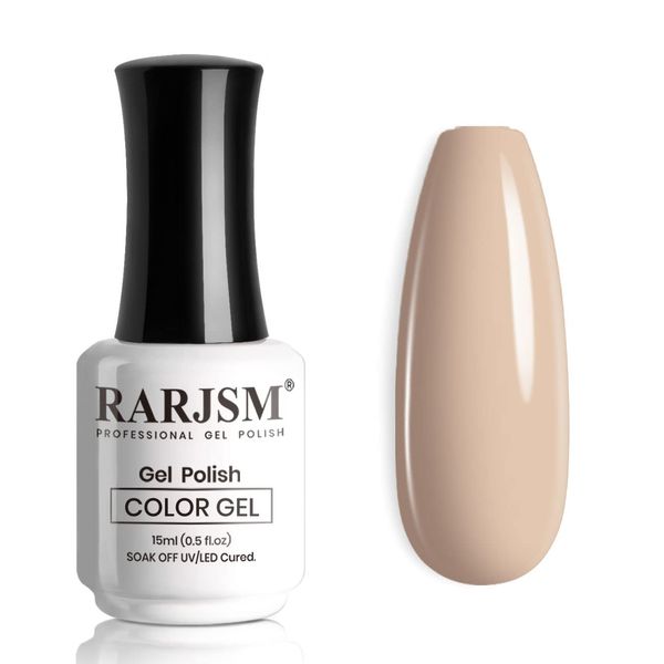 RARJSM Milky Nude Gel Polish Opaque Light Gray Orange Cream Skin Tone Nuded Winter Color Gel Nail Polish 15ml Neutral Soak Off UV LED Cured Nail Gel Polish for Nail Art French Manicure Salon DIY Home