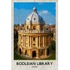 Oxford Bodleian Library Retro Poster Greeting Card