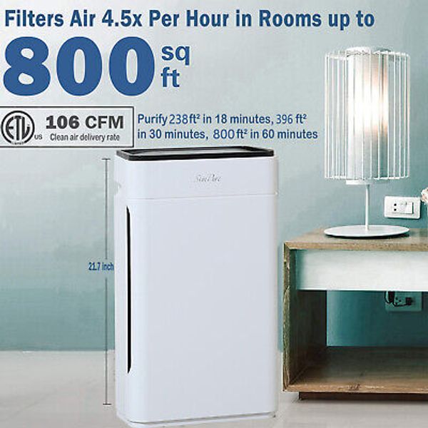 Powerful Large Room Air Purifier Medical Grade HEPA for Wild Fire Smoke