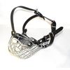 Strong Metal Wire Basket Dog Muzzle for American Bully (B3, Brown leather/Silver)
