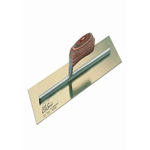 Kraft Tool CFE545 Elite Series Five Star Golden Stainless Steel Cement Finish Trowel with Wood Handle, 16 x 5-Inch