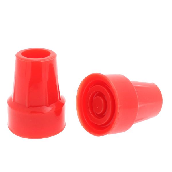 Pair of Red Rubber Walking Stick Ferrules Crutch Tips Feet - 19mm & 22mm - by Lifeswonderful (19mm)