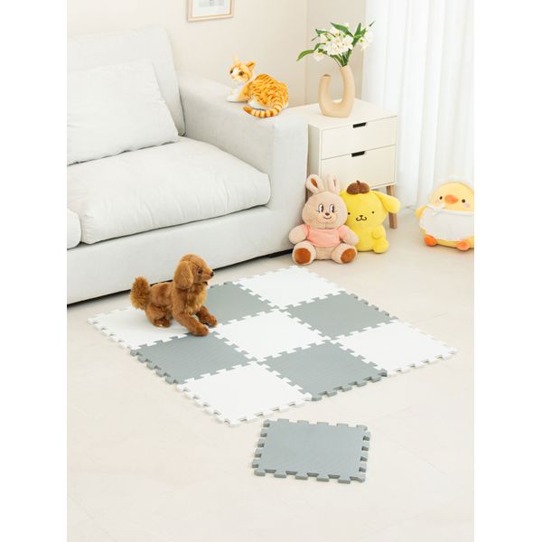 Gray White Puzzle Mat 30 X 30 cm 10 Pieces