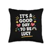 Lucy Personalized Retro Girls Custom Lucy Name Throw Pillow