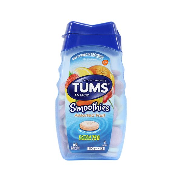 Special Pack of 6 SMITHKLINE BEECHAM TUMS Smoothies Assorted FRUT 60 Tablets