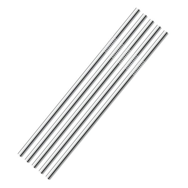 HoPeople My Straws Stainless Steel Straws Set of 5 (6mm) Brush Straws Stainless Steel