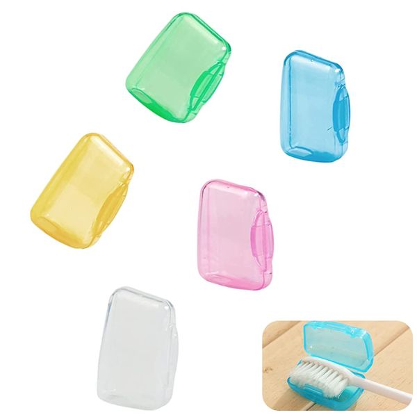 5 Pcs Portable Toothbrush Head Covers, Toothbrush Protective Case, Toothbrush Caps, Toothbrush Protector Case Sutiable for Home Travel Outdoor Camping Hiking Business Trip