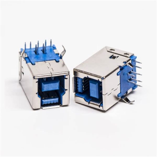 2PCS Elecbee USB 3.0 Type B Female Right Angled Through Hole for PCB Mount