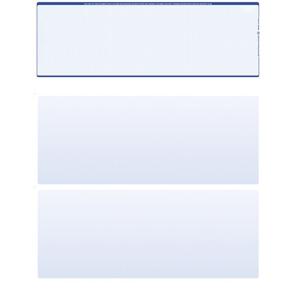 Blank Laser/Computer Checks Top Style (Blue Safety, Qty. 500)