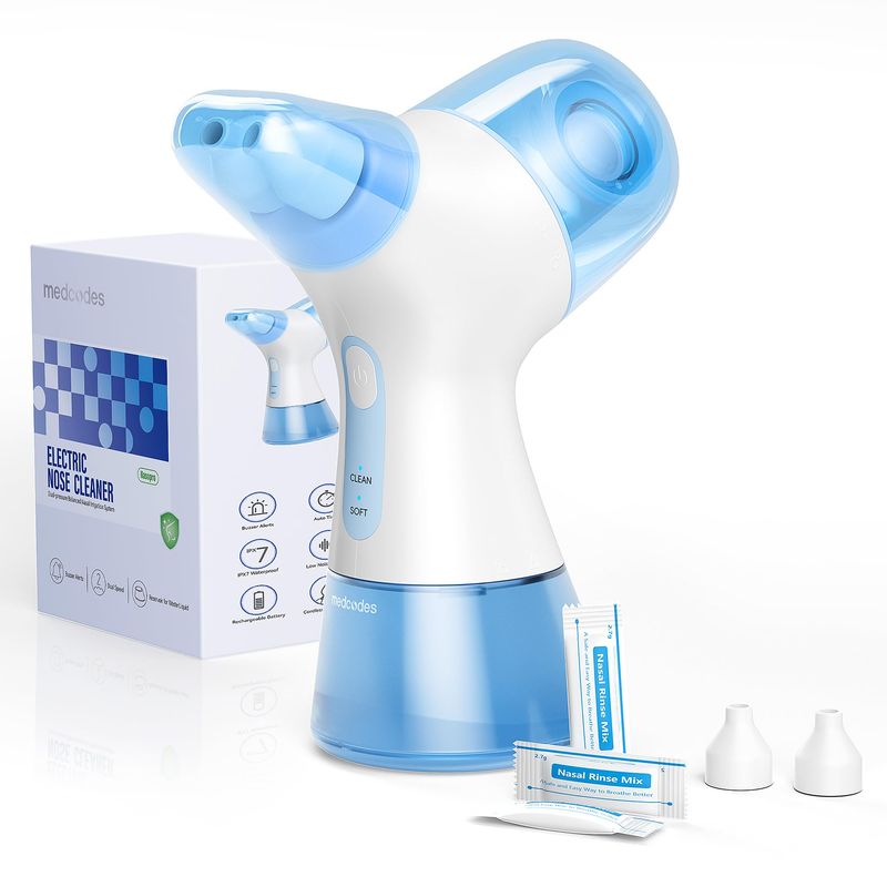 Medcodes Upgraded Dual Powered Nasal Irrigation System Nasal Rinse and ...