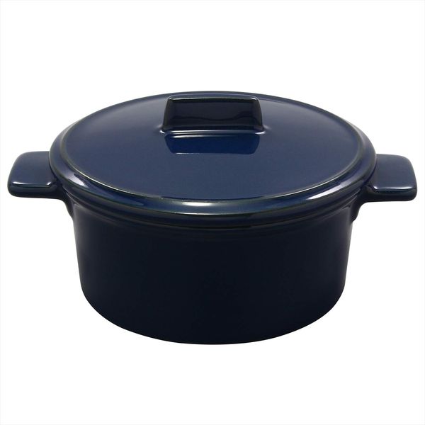 Mino Ware 583-04 Heat-resistant Ceramic Cocotte Mini S Tricolor Navy Diameter 4.1 x Height 2.0 inches (10.6 x 5.2 cm), Microwave Oven Safe, Made in Japan