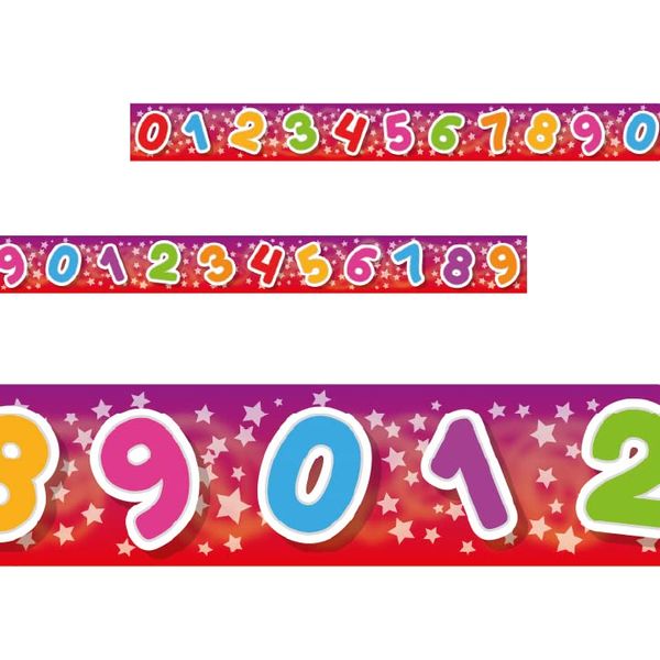 Numbers Classroom Trimmers 14.25m long Notice Board Display Borders