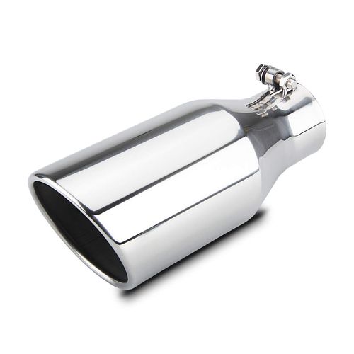 LCGP Exhaust Tip 3" Inlet 5" Outlet 12" Overall Length, Bolt On, Stainless Steel Polished Exhaust Tail Pipe