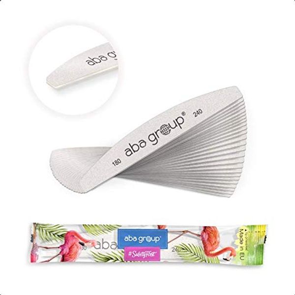 ABA Group Half-Moon Safe Packet Nail Files All Gradations, Different Pack Sizes (25pcs, 180/240)