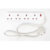 Daewoo Extension Lead, 4 Gang, 1 Metre, White