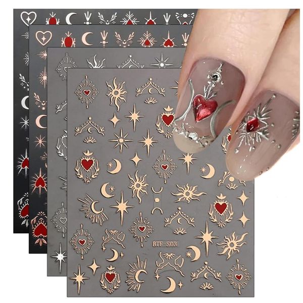 Adesivi Unghie Nail art 9 Fogli Sticker Unghie DIY Decorazioni Unghie 3d Nail Art Stickers per Nail Art Disegni Decorazioni per Unghie