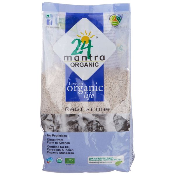 24 Mantra Organic Ragi Flour (Finger Millet Flour) - 4 lbs, Gray