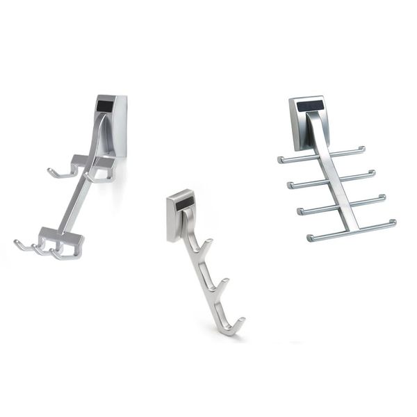 Kitchen Inventions 3-Case Pack TAG Hardware Ultimate Space-Saving Closet Organizer Cleat Rack Matte Aluminum