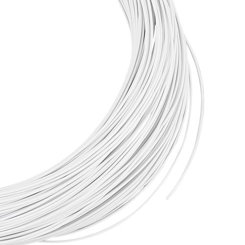 OLYCRAFT 50m White Millinery Wire 1mm Thick White Floral Wire Round Soft Millinery Wire PVC Covered Millinery Wire Iron Stem Wires for DIY Sewing Supplies Brim Making Accessories