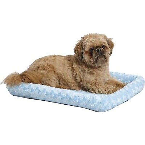 Blue 24''X18'' Pets Pads Dog Bed Cat Bed With Comfortable Bolster Machine Wash