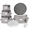 Set of 4 China Storage Cases for Dinnerware - Hard Shell and Stackable - Size...