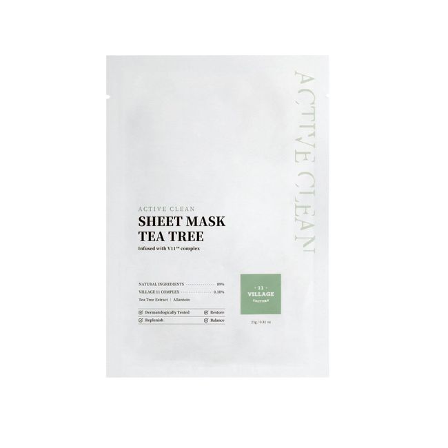 Village 11 Factory Active Clean Sheet Mask Tea Tree 23 gr – Çay Ağacı Maskesi