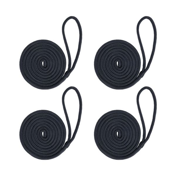Mesle Fender Line with Eye Set of 4, Rope for Fender Boat, Mooring Line, Rope to Boat Fender Attach to Boat, Ship, Yacht