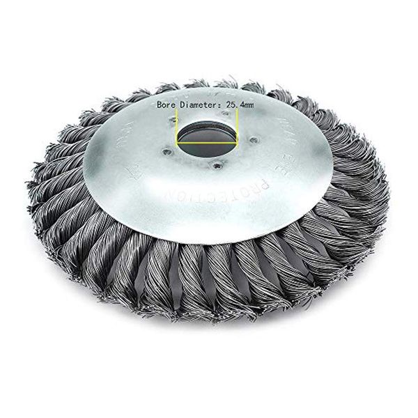 Steel Wire Weeding Head 6 Inch Rotating Wheel Brush Disc for Lawn Garden Agriculture Tools - Inner Hole 25.4 mm (6 Inch)