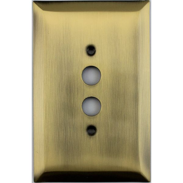 Jumbo Stamped Antique Brass One Gang Push Button Light Switch Wall Plate